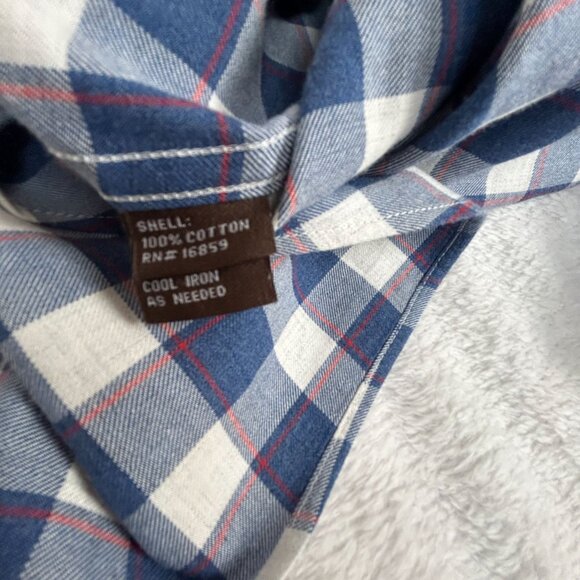 J. McLaughlin Mens Blue White Gingham Long Sleeve Button-Down Shirt Large Casual - Picture 4 of 9